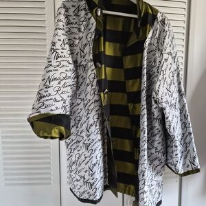 Nina Ricci Double Sided Black and White And Green And Black Women's Jacket